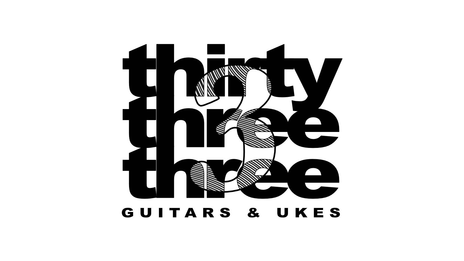 The thirtythreethree.com logo overlaid with a 3 having a woodgrain fill